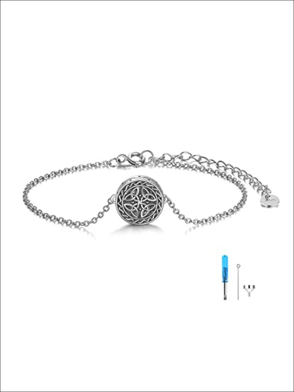 Celtic Knot Urn Bracelet Sterling Silver Cremation Jewelry Keepsake Irish Gift